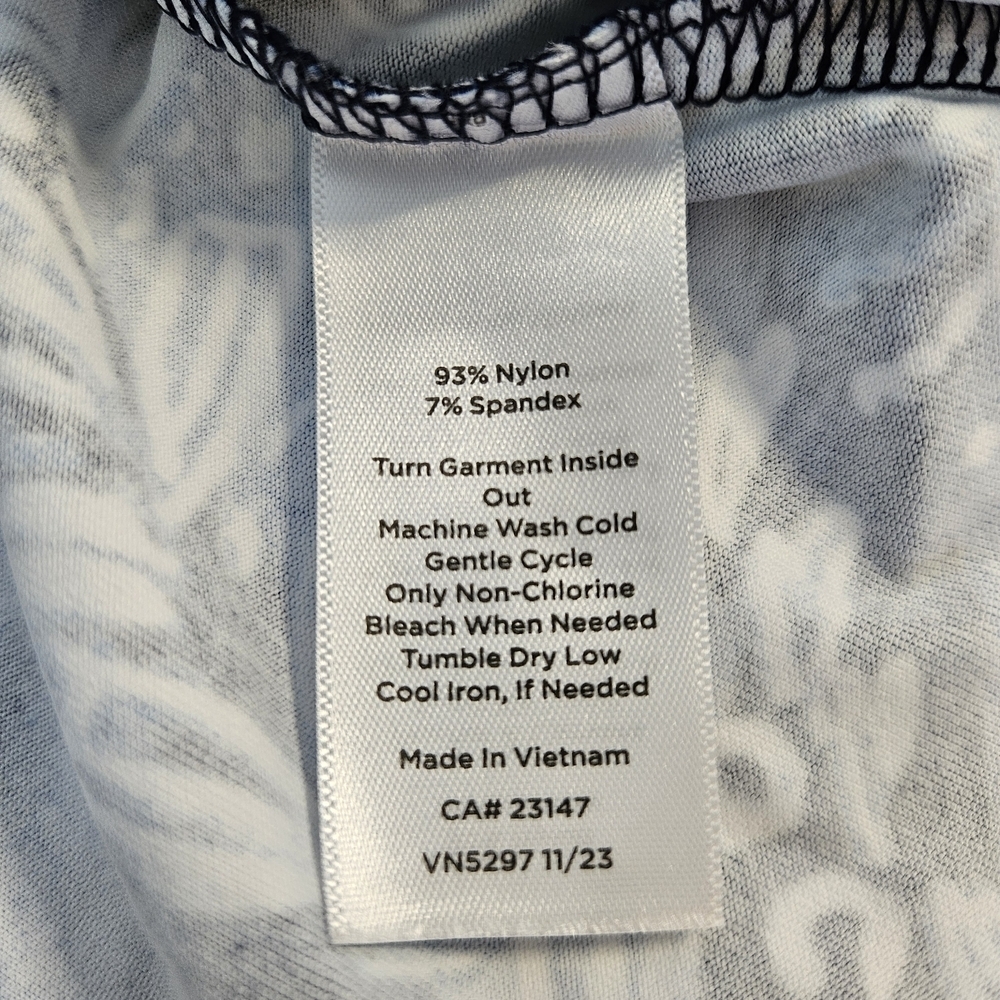 Talbots Effortless Jersey Kelly Dress Mock Wrap V-neck Sz S Blue White Paisley - Picture 6 of 10